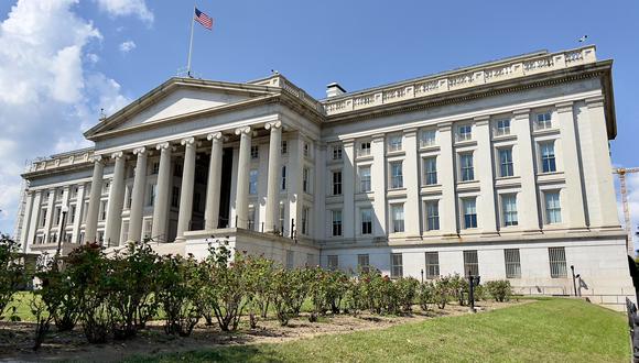 El edificio del Departamento del Tesoro se ve en Washington, DC, el 29 de agosto de 2022. (Foto de Daniel SLIM / AFP)