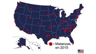 Mapa de las matanzas de Estados Unidos en el 2015