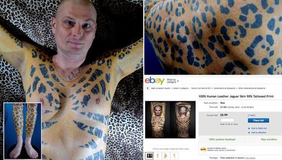 Hombre leopardo subasta su piel