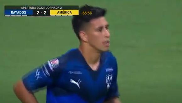 Goles de Maxi Meza y Rodrigo Aguirre para el 3-2 de Monterrey vs. América. (Captura: Fox Sports)