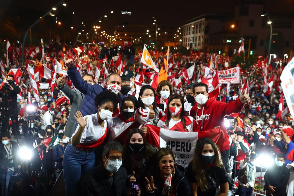 Por segundo sábado consecutivo una movilización se realizó en el centro de Lima, en respaldo a la candidata presidencial de Fuerza Popular, Keiko Fujimori, tras la segunda vuelta de las Elecciones Generales de Perú de 2021. (Foto: Hugo Curotto / @photo.gec)