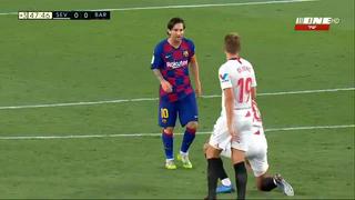 Lionel Messi empujó a Diego Carlos y formó una trifulca en el Barcelona vs. Sevilla | VIDEO