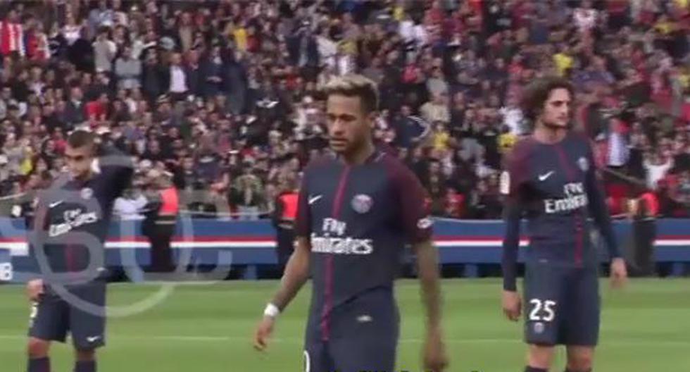 Neymar quiere ser el dueño de los balones parados en el PSG. Por ello existe una disputa con su compañeros Edinson Cavani. Los hinchas tuvieron esta reacción con el brasileño. (Foto: Captura - ESPN)