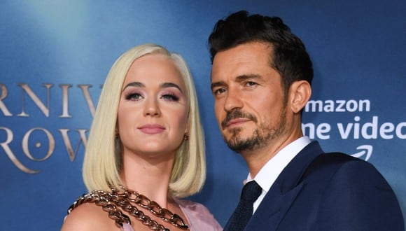 Katy Perry y Orlando Bloom mantienen una relación desde 2016.  Se comprometieron en febrero de 2019 y este 2020 tendrán a su primer bebé (AFP)