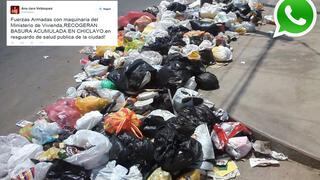 Vía WhatsApp: Anuncian que FF.AA. recogerán basura en Chiclayo