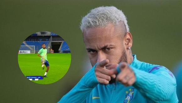 Neymar cumplió un reto imposible que se hizo viral antes del Mundial: controlar un balón lanzado desde unos 35 metros de altura. (Foto: Composición)