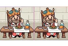 Encuentra las 3 diferencias en la escena de la cena del rey en 30 segundos