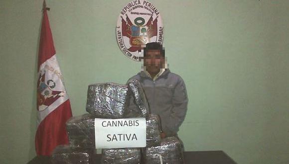 Sujeto escondía 35 kilos de marihuana en costales de papas