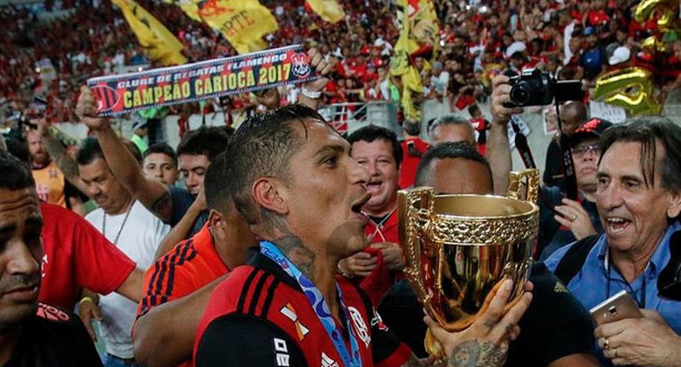 Paolo Guerrero y Miguel Trauco consiguieron su primer campeonato con Flamengo. (Foto: Gazzeta Press)