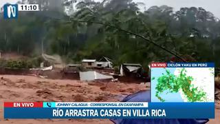 Oxapampa: río Entaz arrastra viviendas en el distrito de Villa Rica | VIDEO