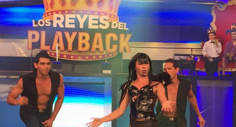Nicolás Maiques dio vida a una atrevida Natalia Oreiro en los \'Los Reyes del Playback\'. (Foto: @Latina_pe)