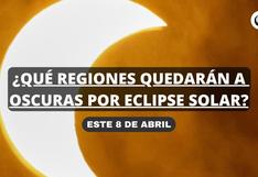 Por el eclipse solar total 2024: las 3 regiones que quedarán en oscuridad absoluta