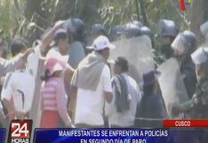 Cusco: manifestantes y Policía se enfrentan en segundo día de paro
