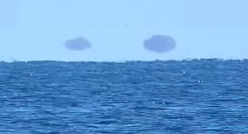 La grabación muestra a dos figuras aparentemente sobrevolando el cielo sobre el lago Titicaca. (Foto: Captura)