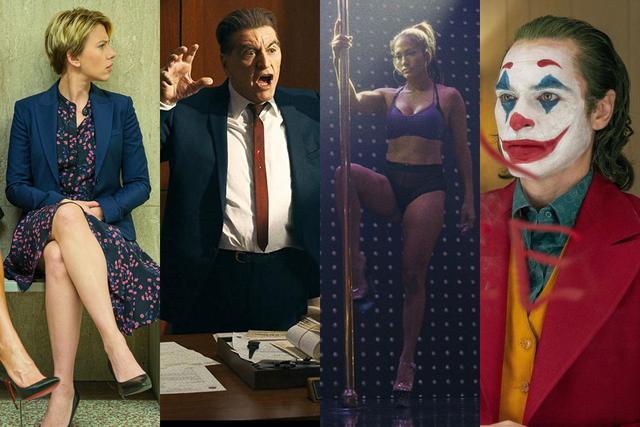 De izquierda a derecha: Scarlett Johansson, Al Pacino, Jennifer Lopez y Joaquin Phoenix, nombres que ya suenan como favoritos al Oscar 2020.