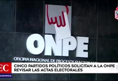 Partidos políticos solicitaron a la ONPE la revisión de actas electorales