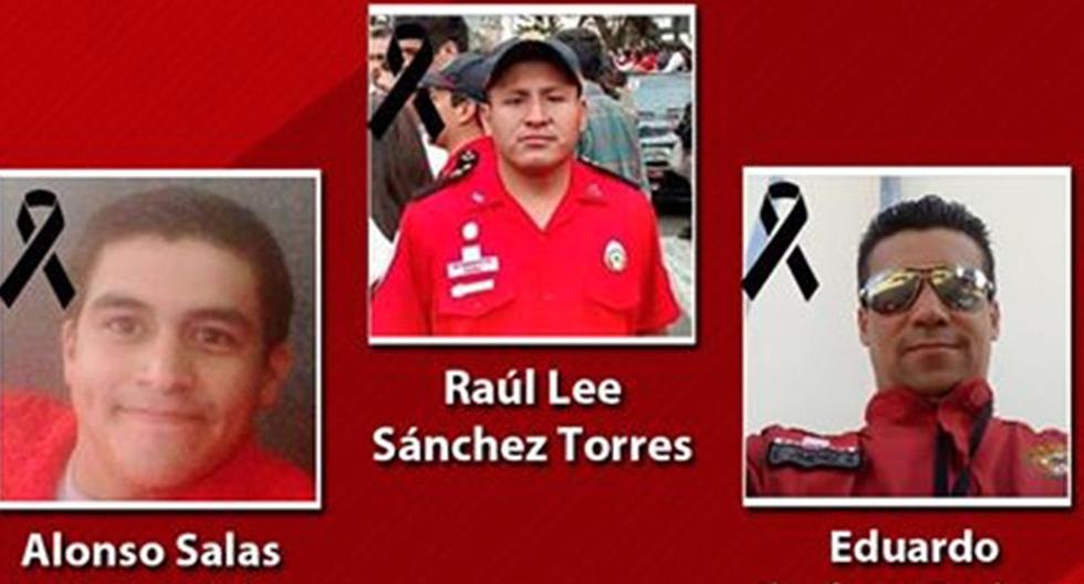 Los 3 bomberos fallecidos en El Agustino fueron declarados héroes y ascendidos póstumamente. (Foto: Peru.com)