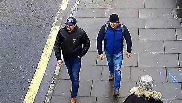 Reino Unido identifica a dos rusos sospechosos del envenenamiento de los Skripal en Salisbury. Ellos fueron identificados como Alexander Petrov y Ruslan Boshirov. (AFP).
