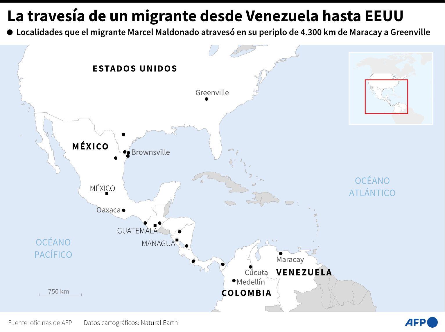 The journey of a migrant from Venezuela to the United States.  (AFP).
