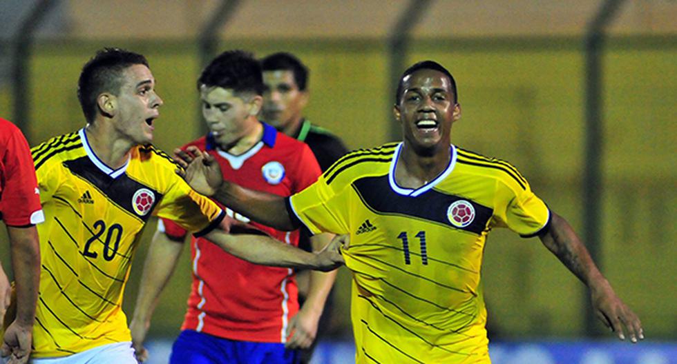 Jeison Lucumi anotó para Colombia. (Foto: AUF.org.uy)