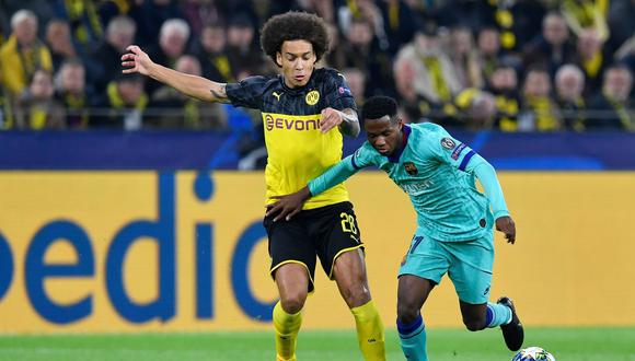 La joven aparición del Barcelona Ansu Fati es titular en el duelo entre culés y el Borussia Dortmund por la Champions League, donde apunta a otro récord goleador. (Foto: AFP)