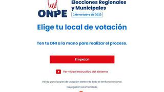 ¿Cómo elegir mi local de votación en link de ONPE para las Elecciones regionales y municipales 2022?