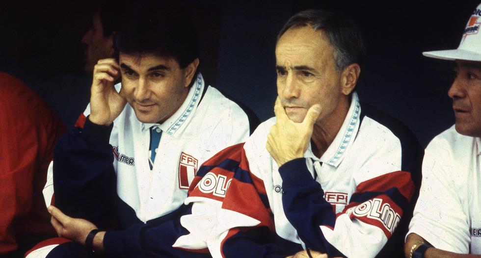 Vladimir Popovic con Juan Carlos Oblitas, su asistente técnico en la selección. (GEC Archivo Histórico)