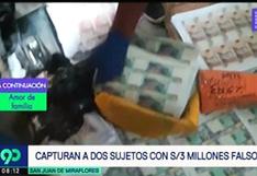 Policía incauta 3 millones de soles falsos en una casa de San Juan de Lurigancho