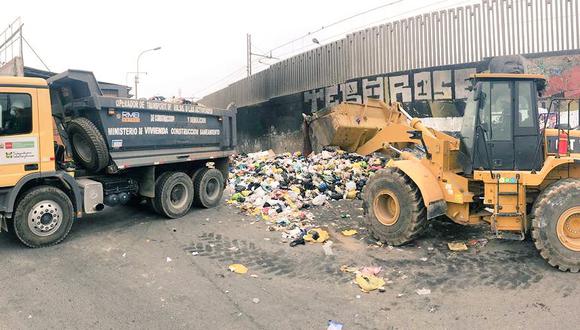 Ministerio de Vivienda pone a disposición maquinaria que apoye en las labores de recojo de basura. (Foto: MVCS)