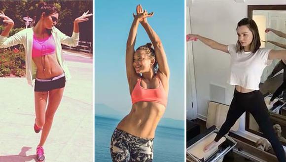 Kendall Jenner, Kate Hudson y Miranda Kerr son activas usuarias de las aplicaciones fitness. (Foto: Instagram)