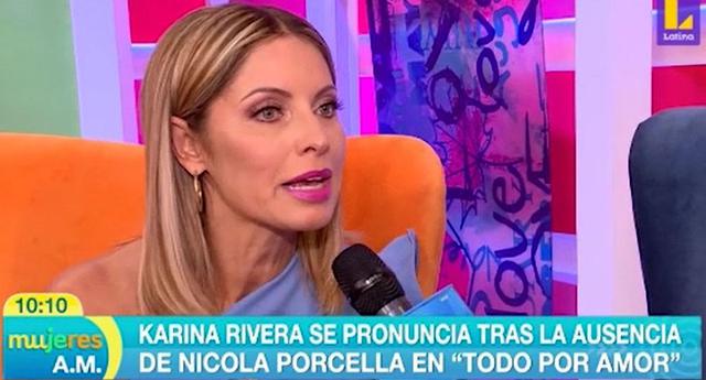 La conductora Karina Rivera rompió su silencio luego del polémico comentario de Nicola Porcella en su programa “Todo por amor”. La presentadora de Latina confesó cómo se sintió tras la frase de su ex compañero de conducción.