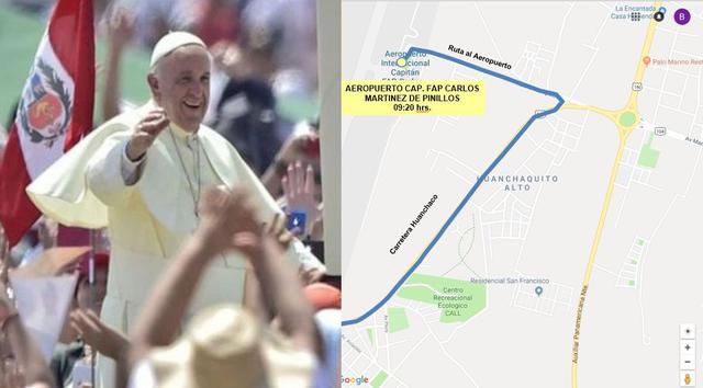 Conoce qué ruta recorrerá el papa Francisco en Trujillo.