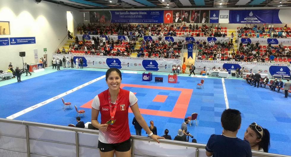 La peruana Alexandra Grande consiguió el oro en el Campeonato Karate1 Serie A 2017. (Foto: Alexandra Grande Risco)