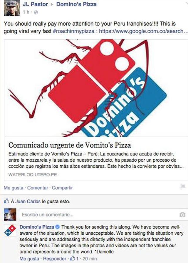 Domino's Pizza de EE.UU.: "La situación en Perú es inaceptable" - 2