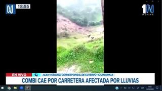 Cajamarca: vehículo cae al abismo por el mal estado de la carretera tras intensas lluvias | VIDEO