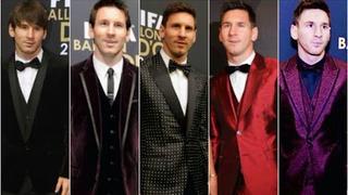 Lionel Messi y sus extravagantes atuendos en las galas del Balón de Oro | FOTOS