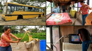Una “casita normal”, el sueño de una familia en Venezuela que vive en un viejo bus | VIDEO