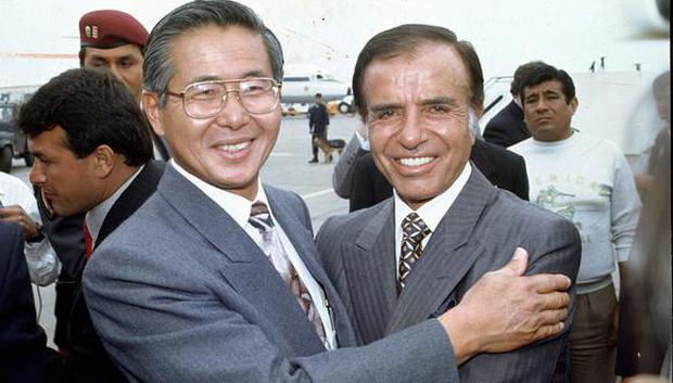 Carlos Menem arrived in Peru in November 1994. He was received by President Alberto Fujimori.  Two months later Argentina sold arms to Ecuador, which was at war with Peru.  (ROLLY REYNA / EL COMERCIO).