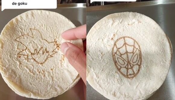 Un negocio mexicano se ha hecho viral en TikTok por sus tortillas personalizadas, inspiradas en Dragon Ball y otros personajes. (Foto: TikTok/marbetoalves).