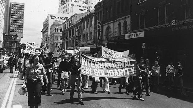 The first Sydney Mardi Gras, in 1978, brought together and encouraged community groups.