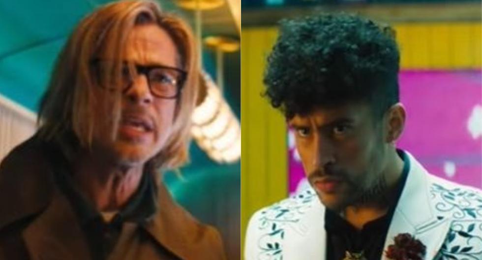 Brad Pitt and Bad Bunny star in an intense fight in the trailer for “Bullet Train”