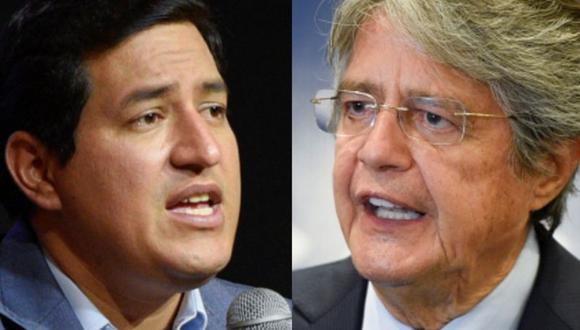 Andrés Arauz (izquierda) y Guillermo Lasso se enfrentarán en la segunda ronda de las elecciones el domingo 11 de abril. (Reuters).