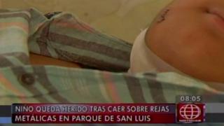 Niño sufrió graves heridas por tropezar y caer sobre reja