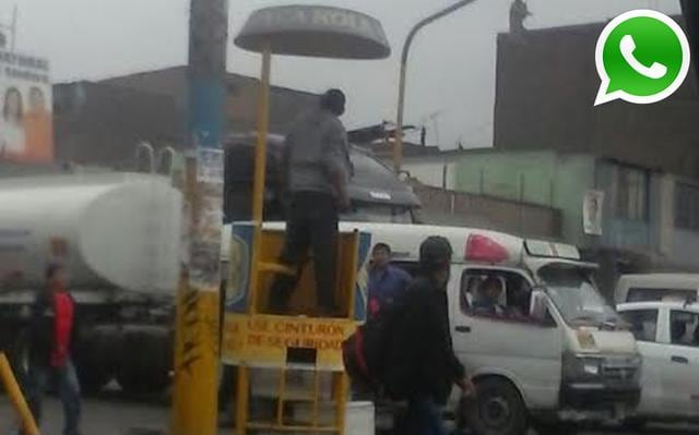 Vía WhatsApp: ebrio dirige tránsito a falta de policías en SJL - 1