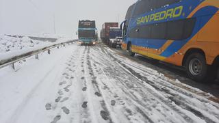 Carretera Central: tránsito se retoma lentamente entre Lima y La Oroya tras caída de fuerte nevada | VIDEO