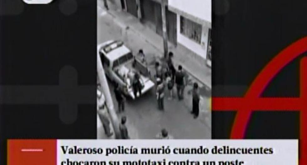 El agente Jorge Cherre murió el 17 de febrero último cuando quiso intervenir una mototaxi en El Agustino. (Foto: Captura)