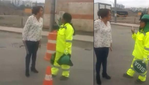 Zuleika Alatrista Andía fue acusada de golpear e insultar a una mujer que trabaja como vigía en una obra. El hecho fue grabado en video. (Imagen: Facebook)