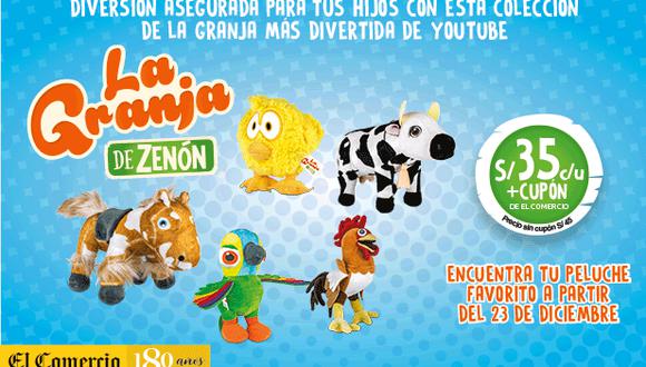 Son 5 Peluches de tus personajes mas queridos de la granja de Zenón y que no deben faltar en tu hogar en esta navidad para los pequeños del hogar.