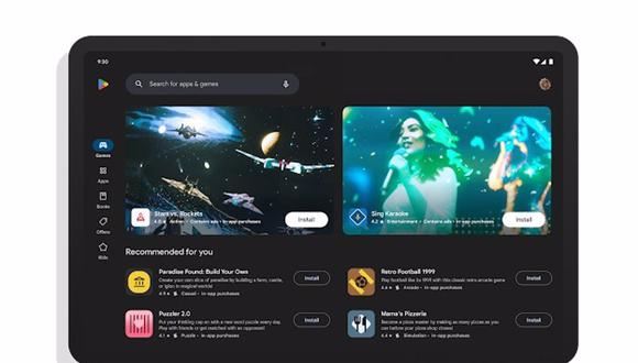 Google Play se adapta a las pantallas grandes agregando más información sobre las apps que deseas descargar. (Foto: Google Play)