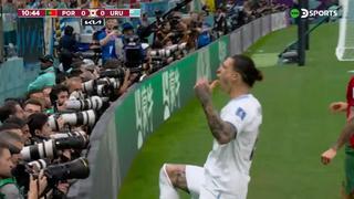 Darwin Núñez generó un córner y lo celebró como un gol en Uruguay vs. Portugal | VIDEO